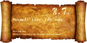 Neumüller Tünde névjegykártya