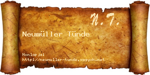Neumüller Tünde névjegykártya